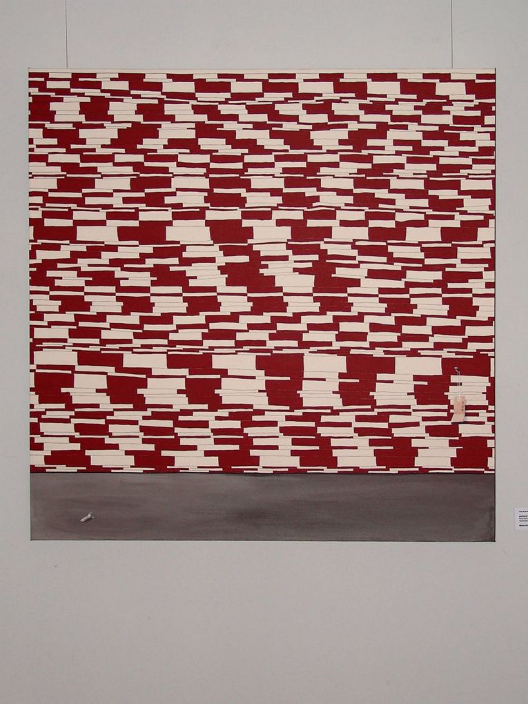Urs Kamm: Gestapelt, 2010, Acryl auf Leinwand, 100 x 100cm