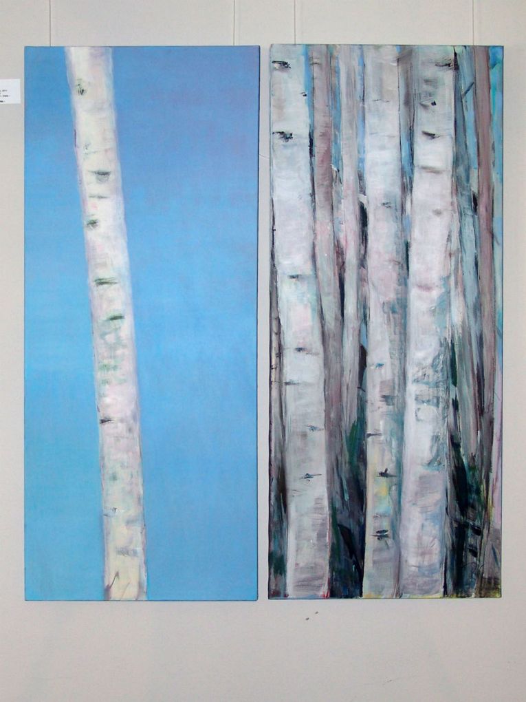 Rita Cedraschi: Finnland, 2011, Acryl auf Leinwand, zweiteilig, je 50 x 120cm