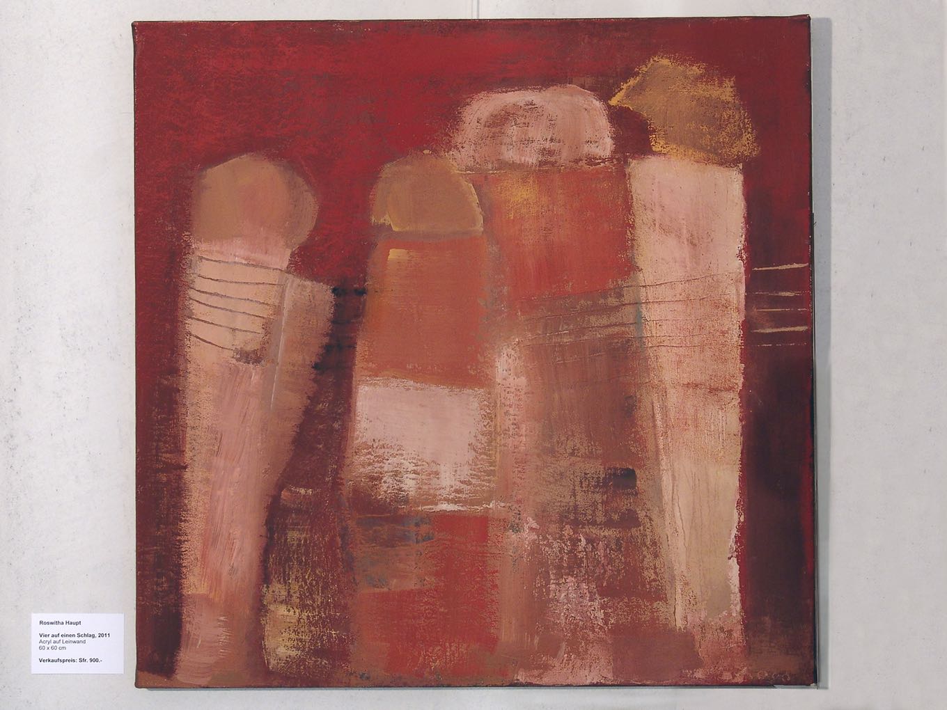 Roswitha Haupt: Vier auf einen Schlag, 2011, Acryl auf Leinwand, 60 x 60cm