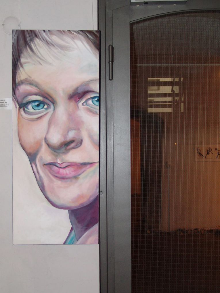 Inez van Deelen Sigg: Binnenpretje 14, 2011, Öl auf Leinwand, 40 x 100cm