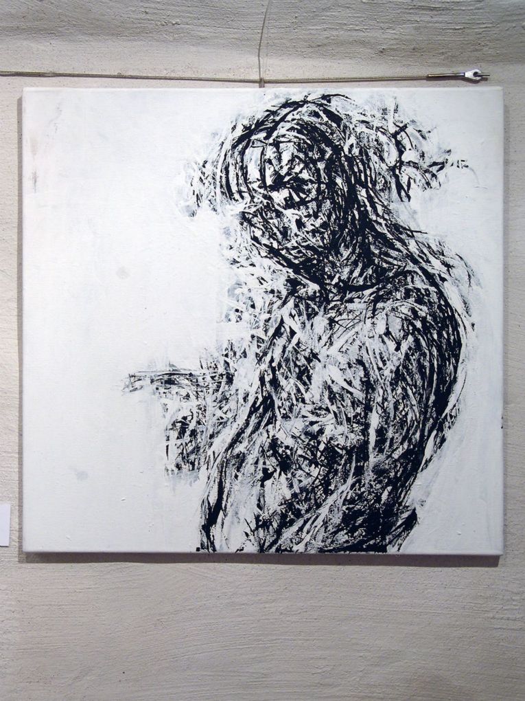 Simon Krüsi: Figuren 21–24, 2011, Acryl auf Baumwolle, 60 x 60cm