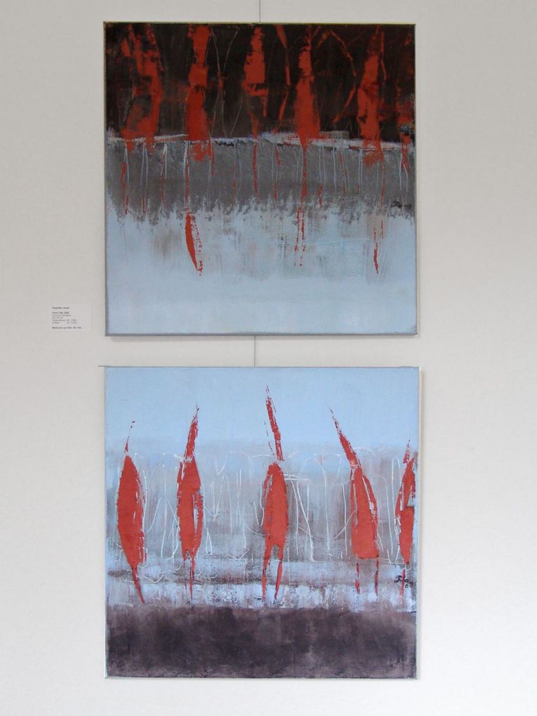 Rowitha Haupt: 2 x ohne Titel, 2009, Acryl auf Leinwand, 60 x 60cm