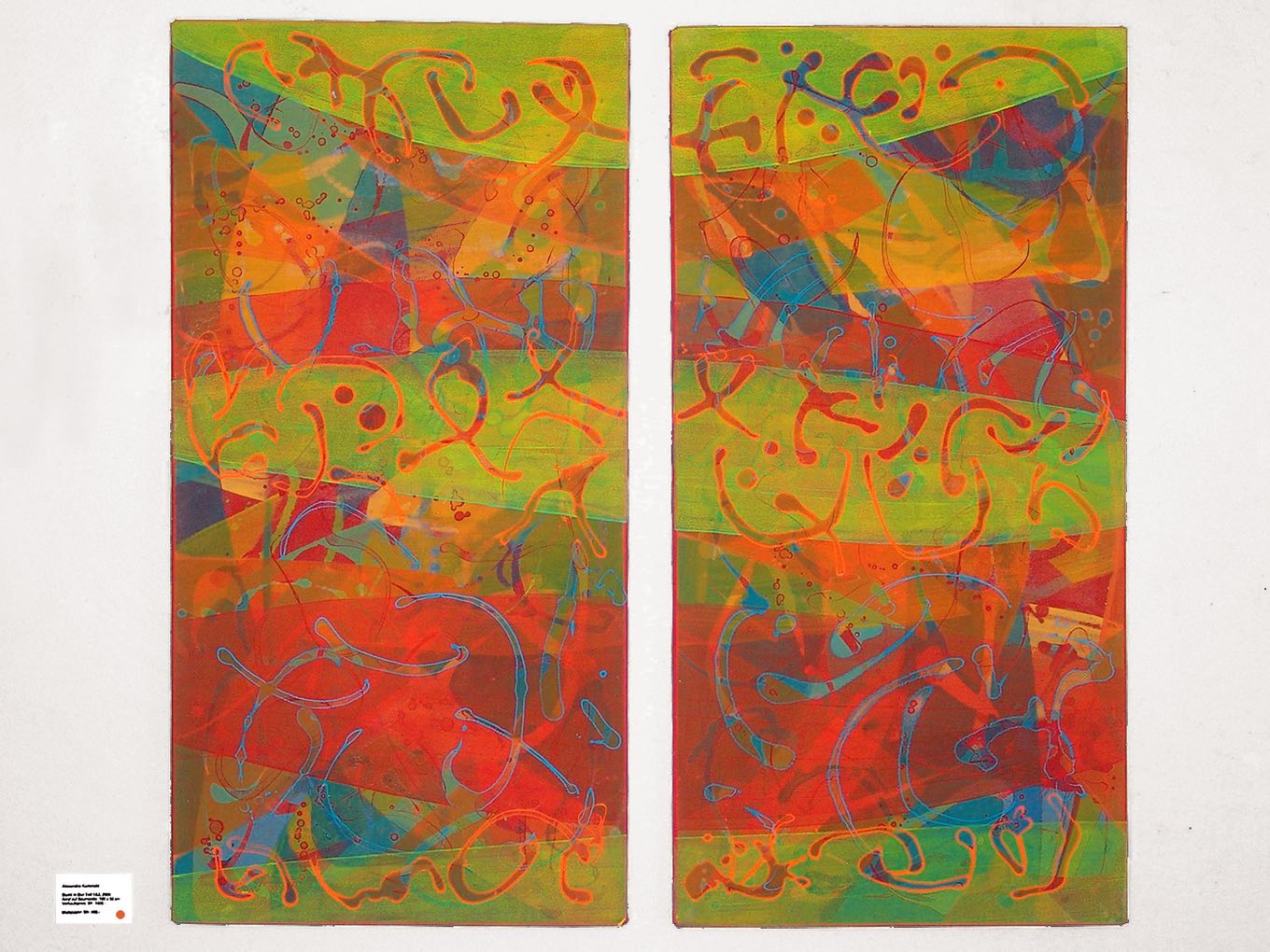 Alexandra Kaminski: Duett im Dur, 2009, Acryl auf Baumwolle, 100 x 100cm
