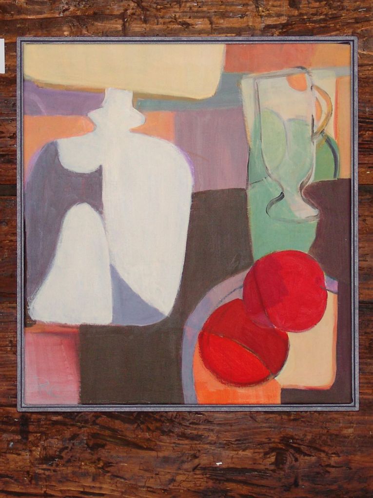Rita Cedraschi: Stilleben mit Lampe, 2011, Acryl auf Leinwand, 50 x 55cm, gerahmt